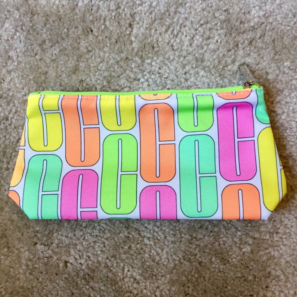 Clinique neon cosmetic bag